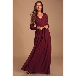 Burgundy semi-formal maxi dress